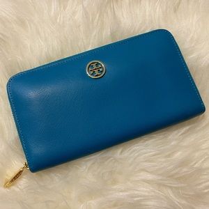 New Tory Burch Robinson Electric Eep ZIP Wallet